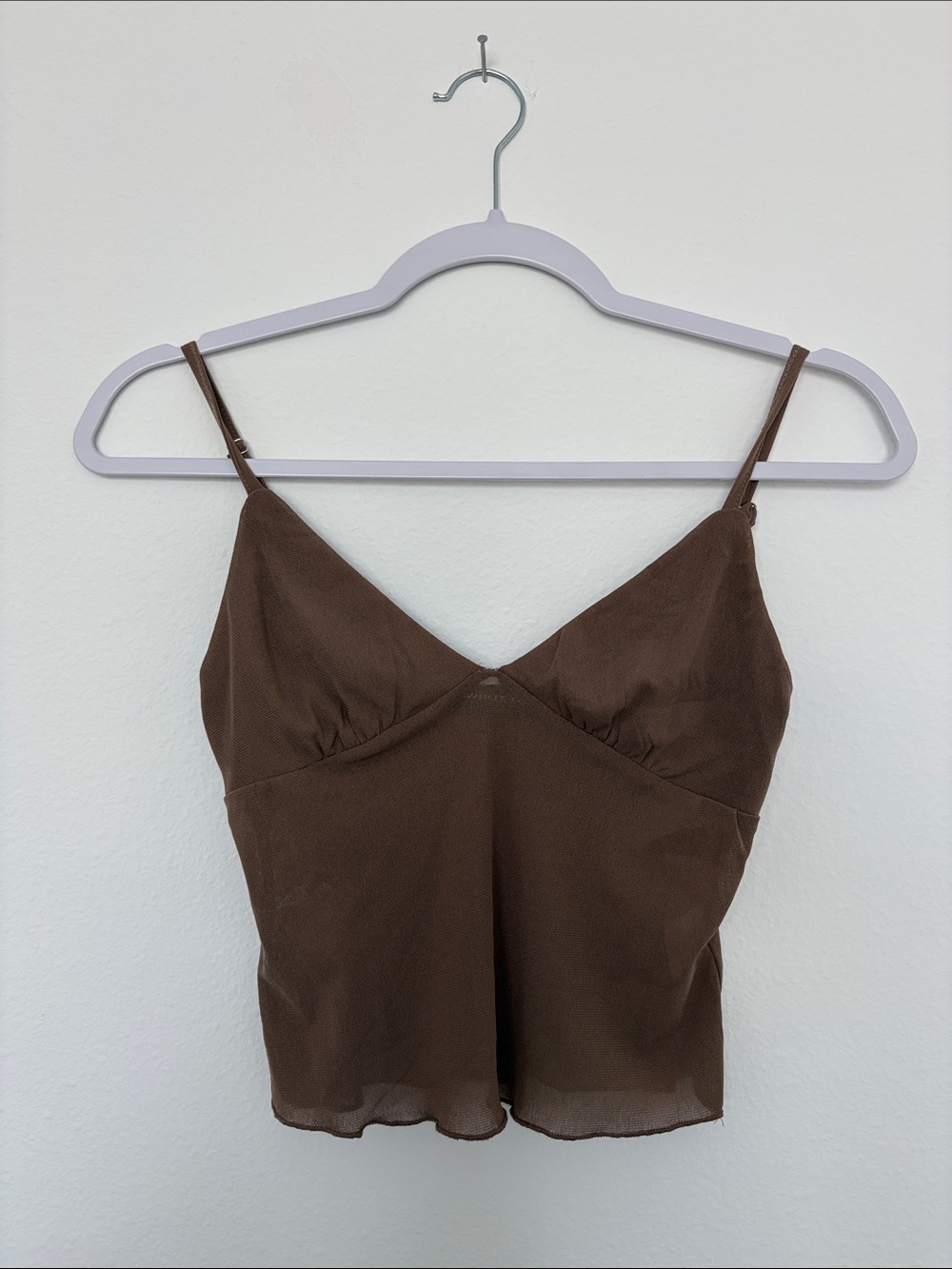 White Fox Boutique LIGHT Brown V-Neck Spaghetti Strap Tank Top